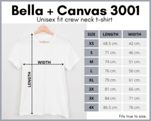 bella _ canvas 3001 shirt size chart