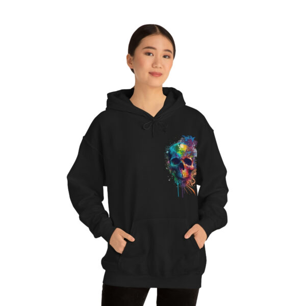color splashed skull hoodie print
