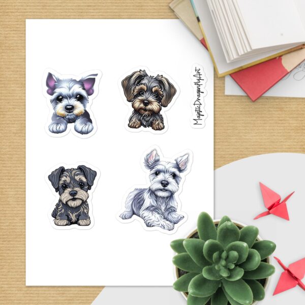 schnauzer dog sticker sheet set