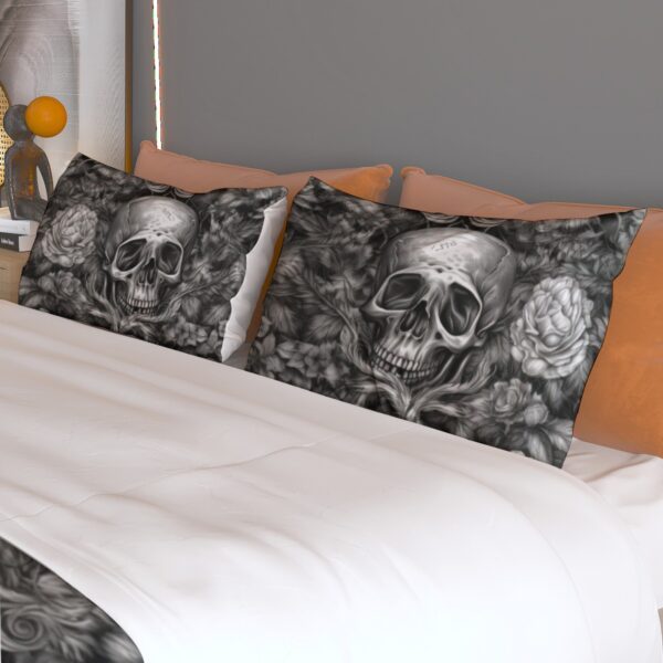 gothic style bedding skull and roses pillow cases and bedding set